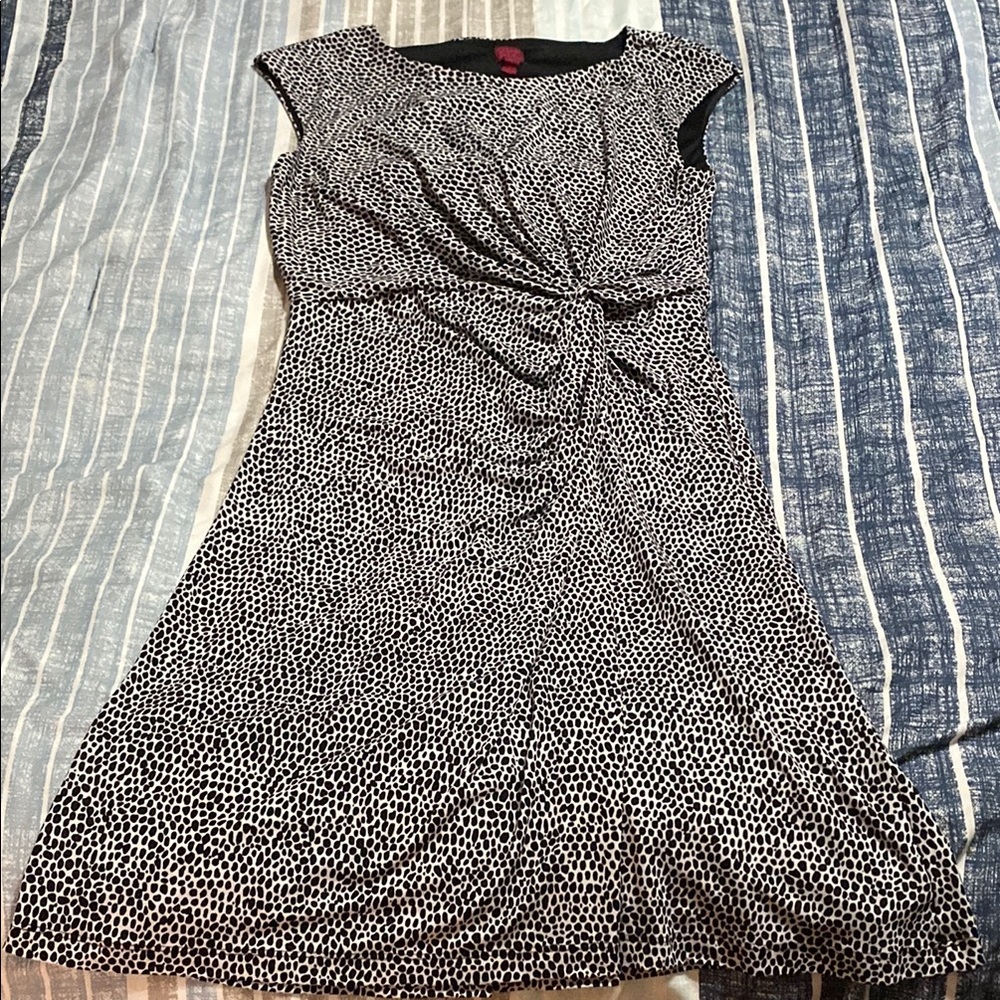 Elegant Black and White Patterned Dress size small